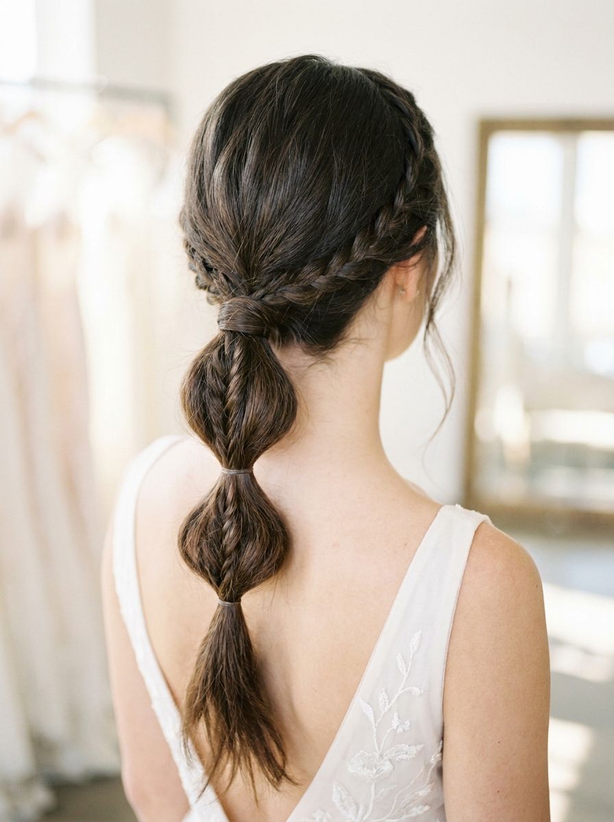 Bubble Braid mit geflochtenem Detail - Flechtfrisuren Hochzeit